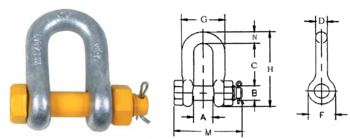 Прямые скобы SAE со шплинтовым замком